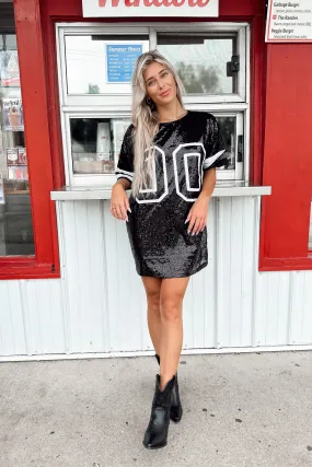 00 Jersey Sequin Dress Black- FINAL SALE