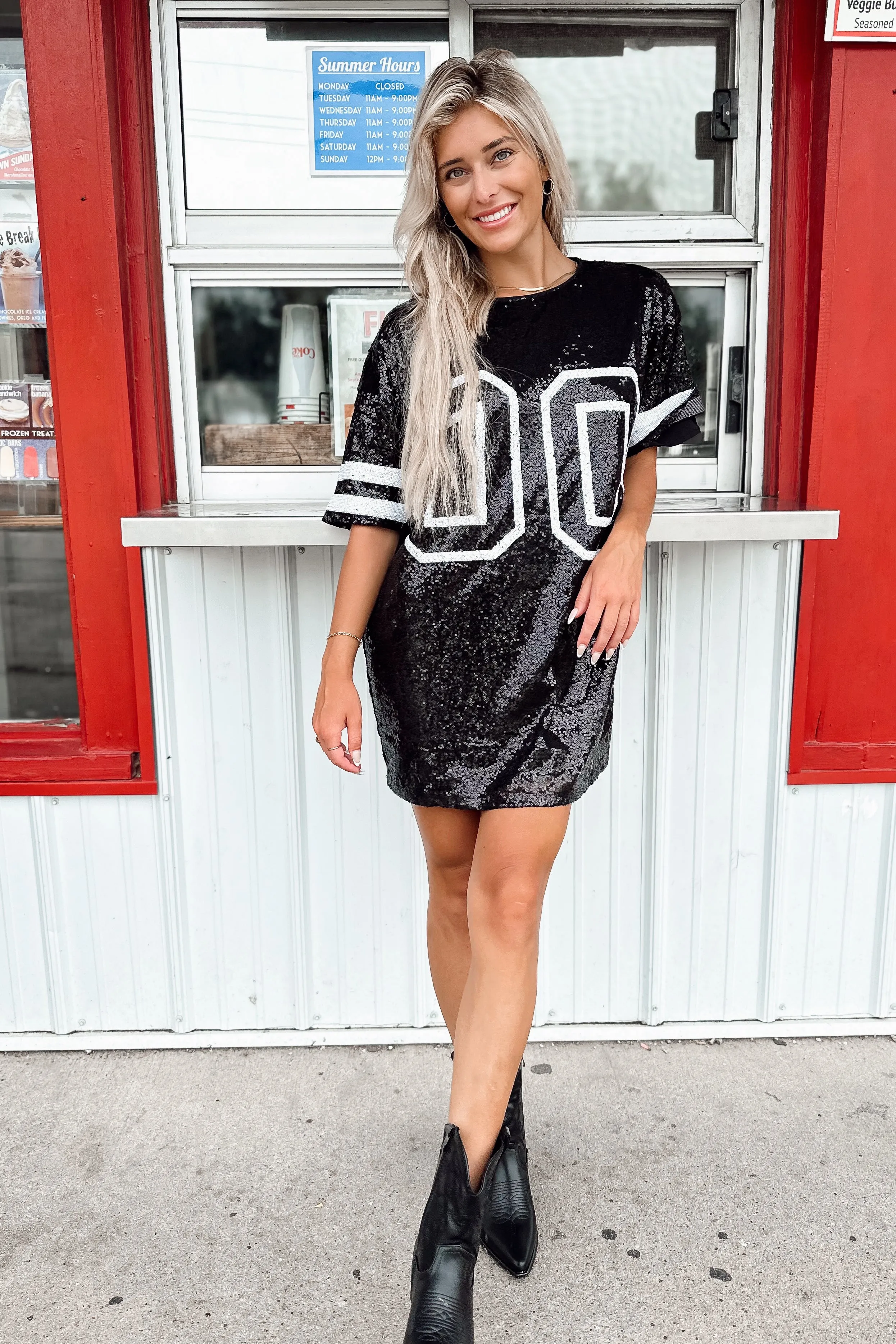 00 Jersey Sequin Dress Black- FINAL SALE