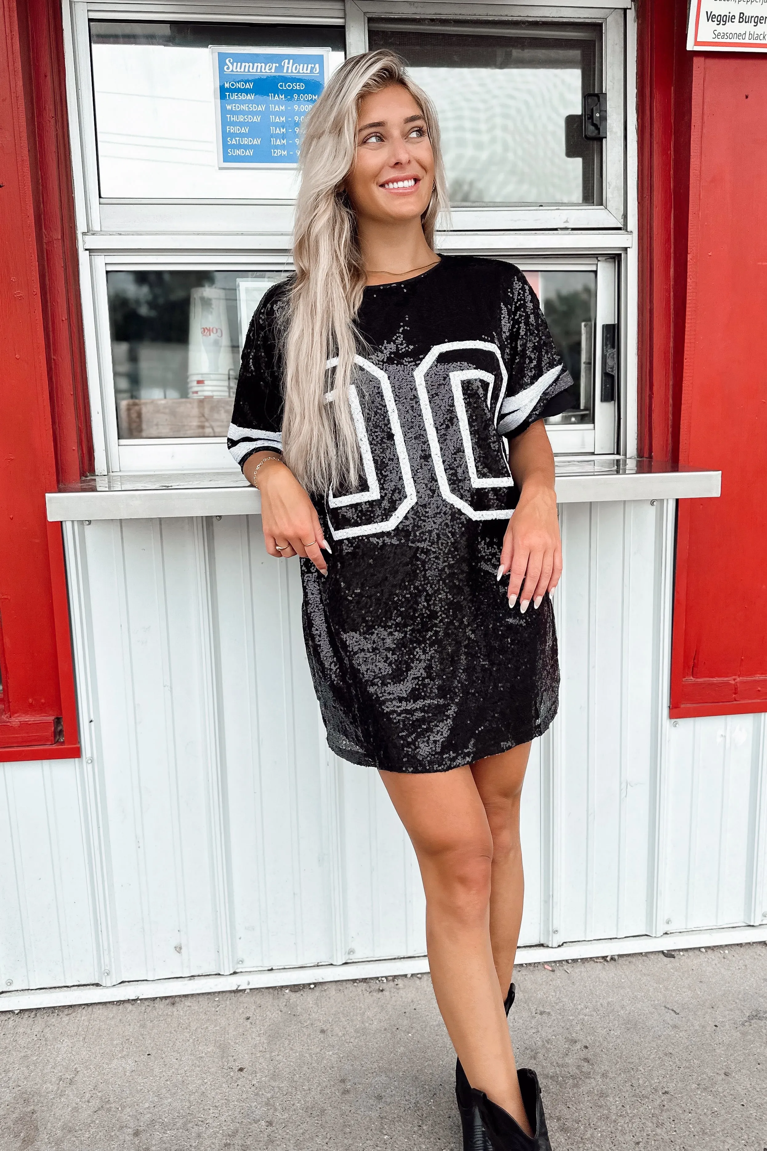 00 Jersey Sequin Dress Black- FINAL SALE