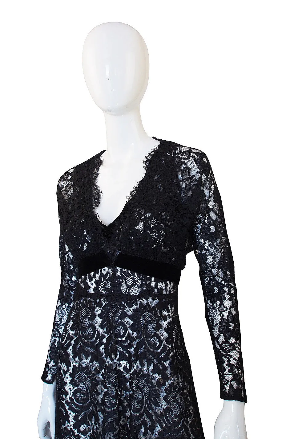 1930s Black Lace Gown & Cropped Jacket