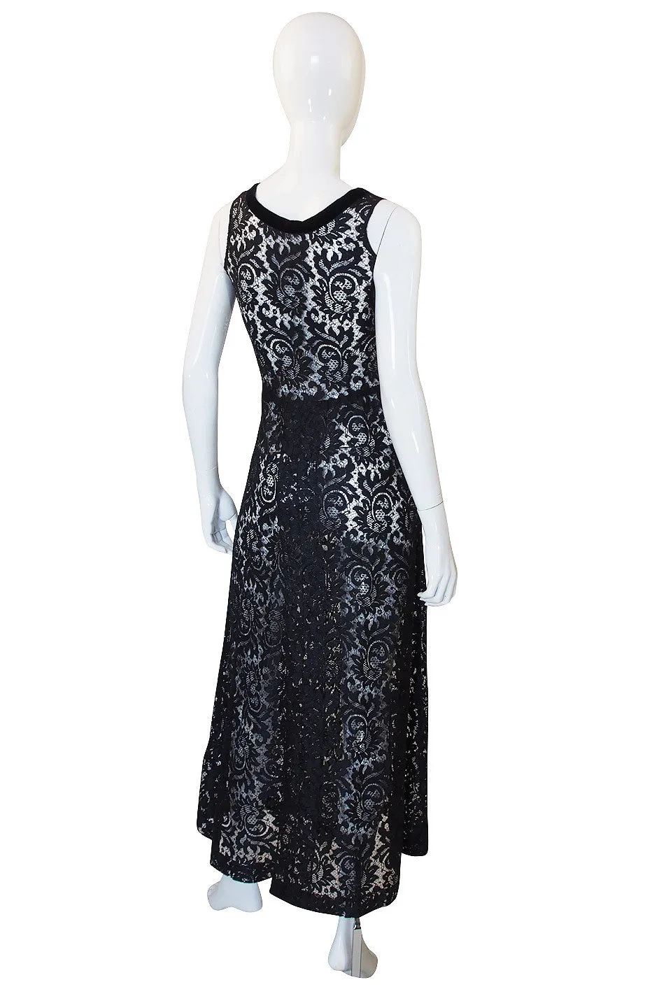 1930s Black Lace Gown & Cropped Jacket