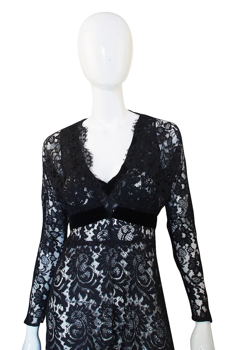 1930s Black Lace Gown & Cropped Jacket