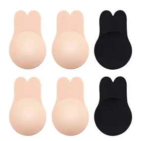 3 Pairs Invisible Adhesive Bra, Anti-Penetration Point Adhesive Bra,Breast Lift Tape Push Up Strapless Nipple Covers (3.75" (A/B Cup))