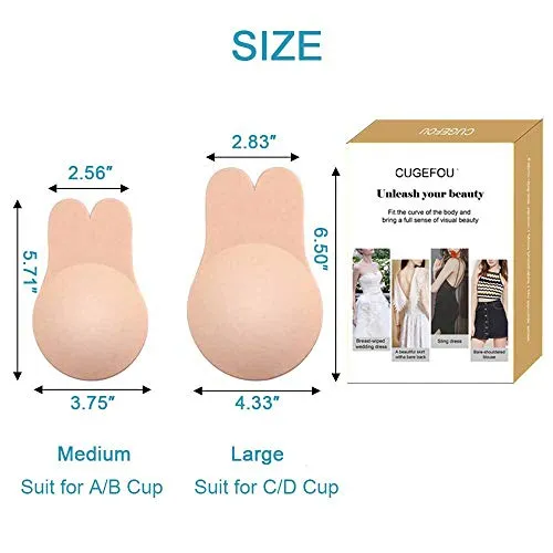 3 Pairs Invisible Adhesive Bra, Anti-Penetration Point Adhesive Bra,Breast Lift Tape Push Up Strapless Nipple Covers (3.75" (A/B Cup))