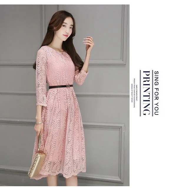 Aautumn Fall Spring Long Sleeve Girls Long Dress