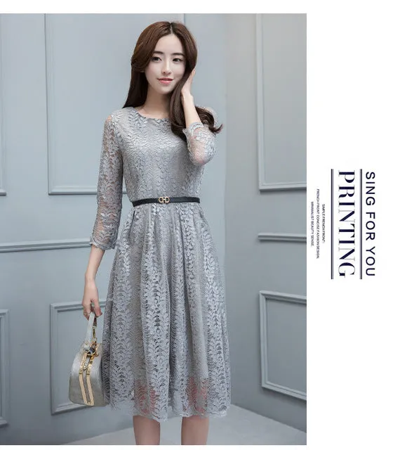 Aautumn Fall Spring Long Sleeve Girls Long Dress