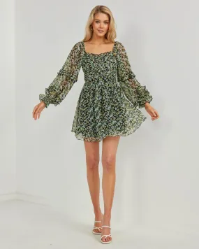 Green Floral Allira Dress - Elegant Summer Pattern