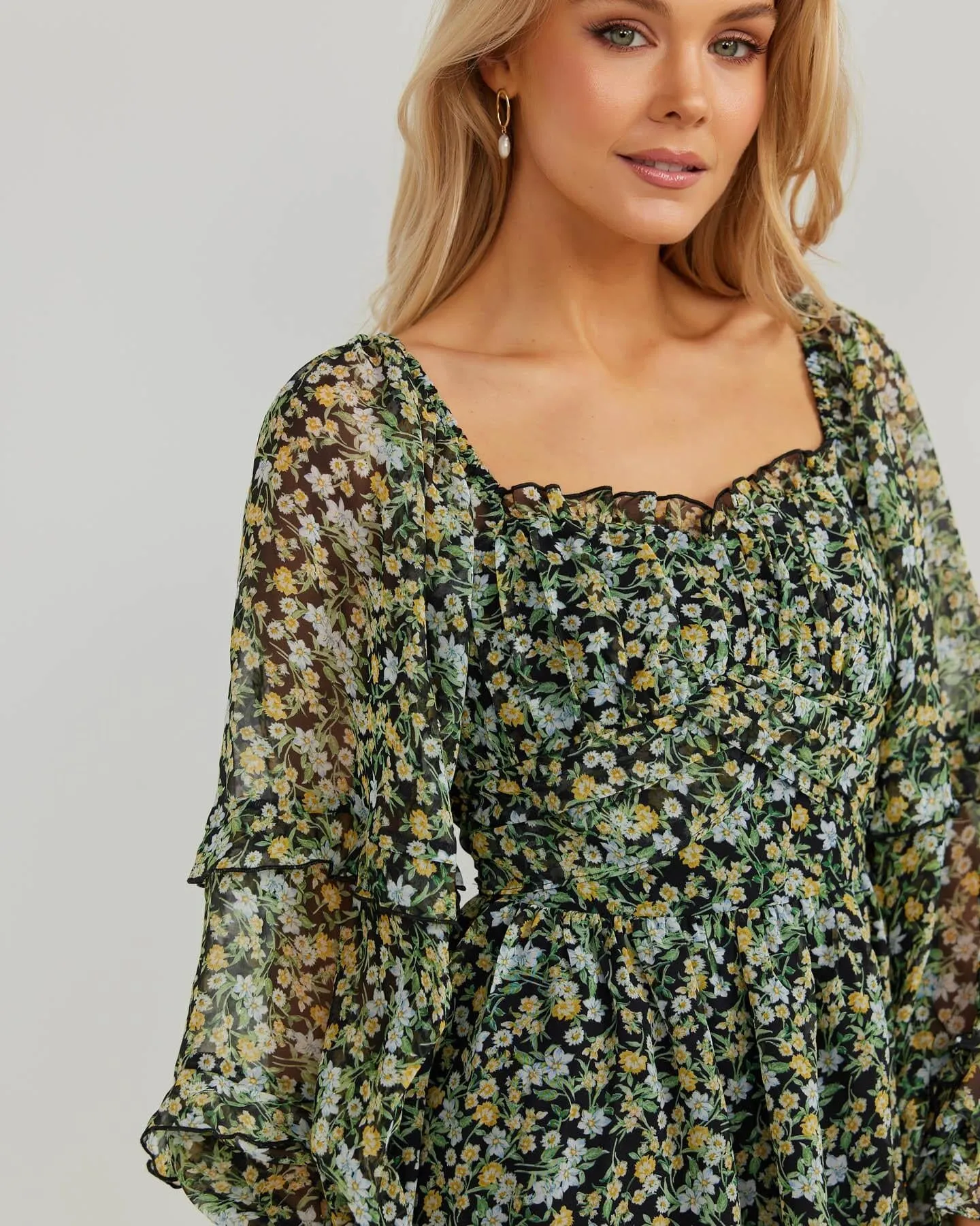 Green Floral Allira Dress - Elegant Summer Pattern