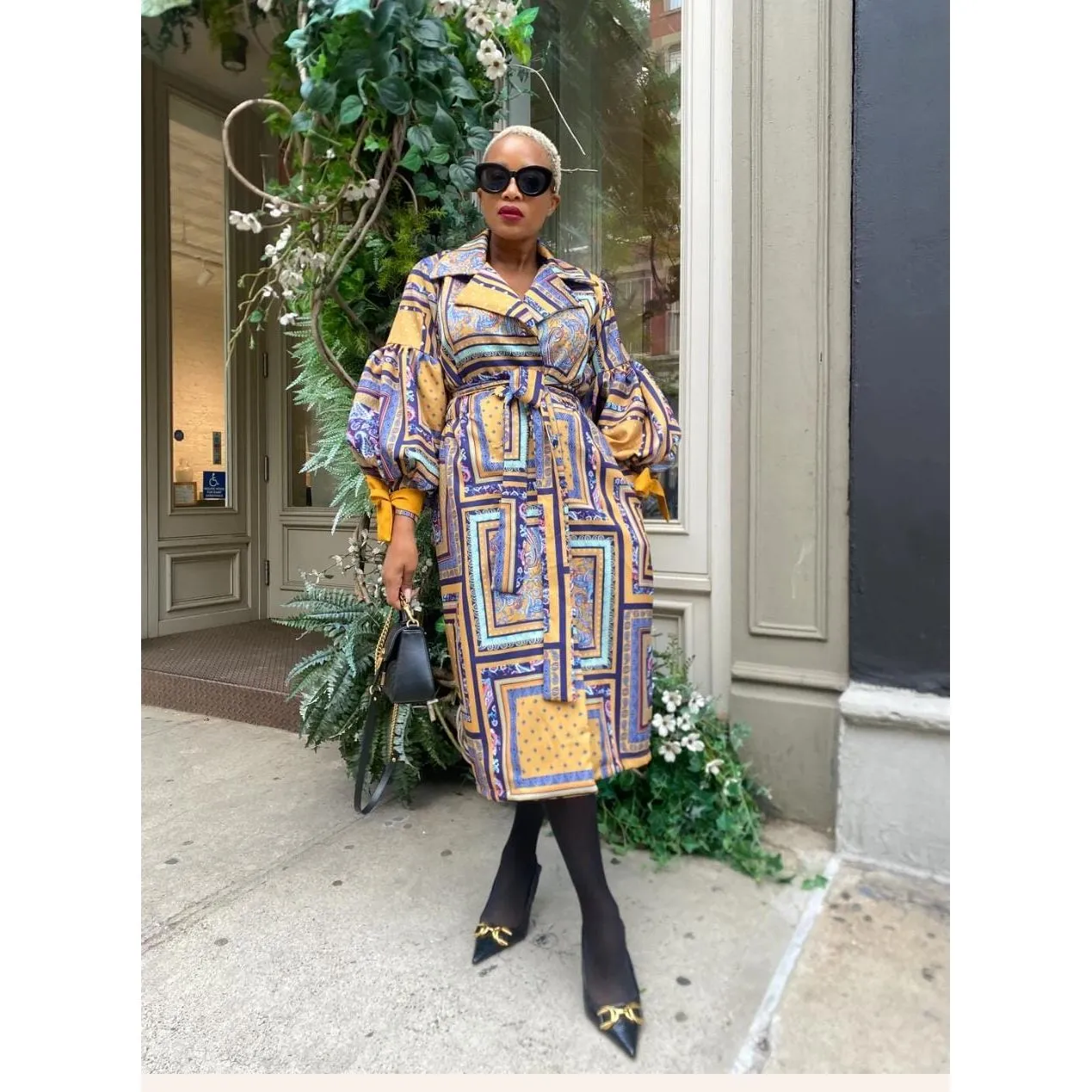 Ankara Long Sleeve Dress