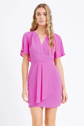 Annalise Flutter Sleeve Draped Mini Dress