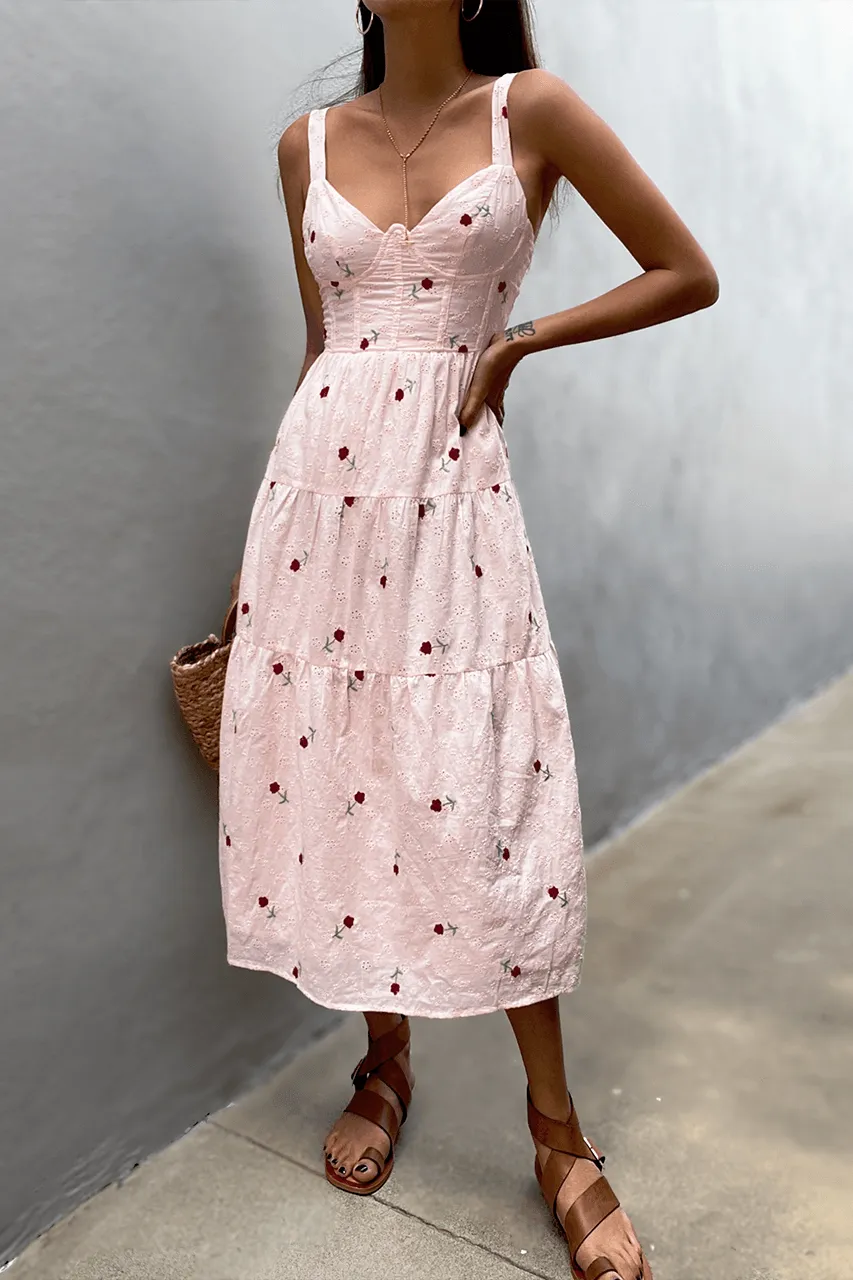 Annie Midi Dress - Pink