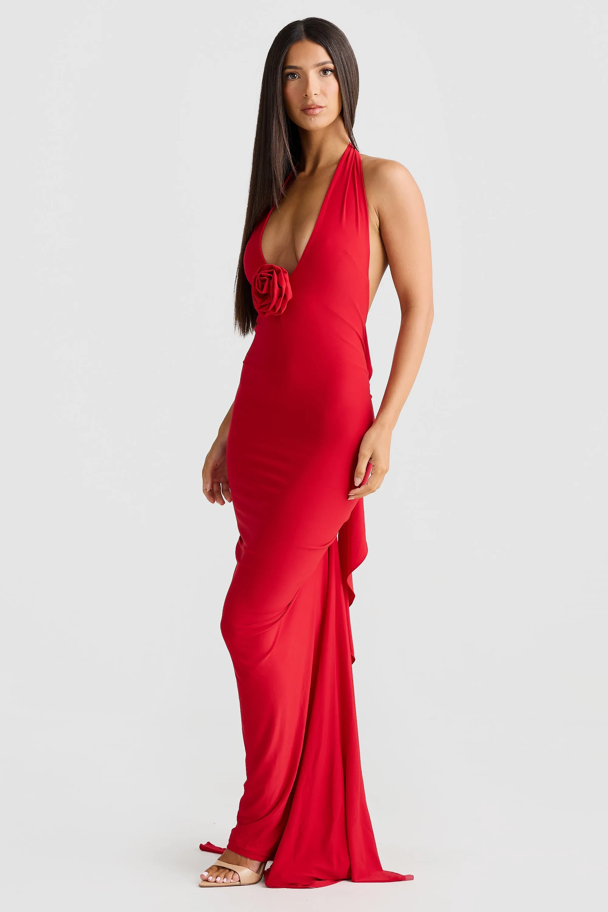 Elegant Arabella Red Dress - Womens Fashion Attire