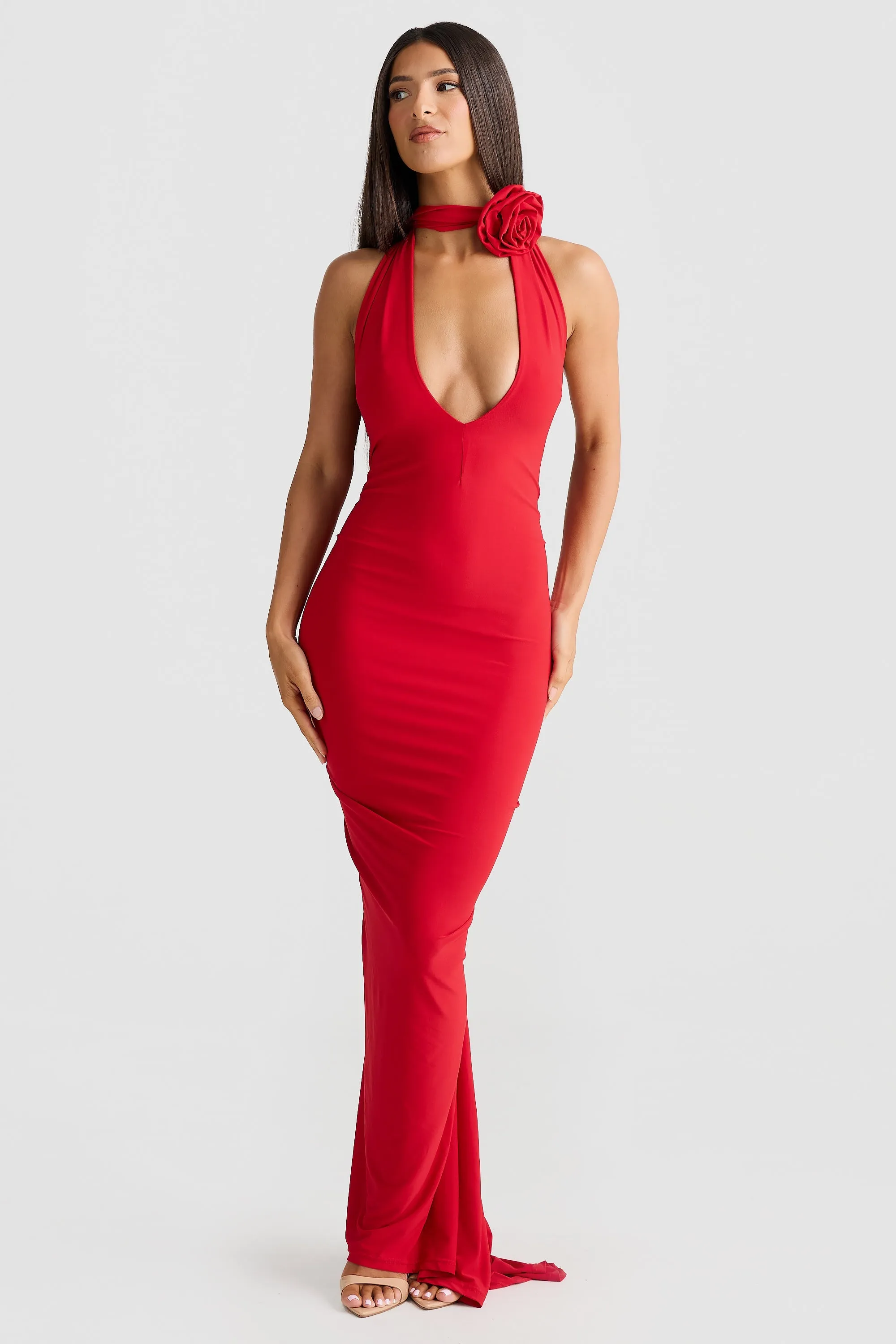 Elegant Arabella Red Dress - Womens Fashion Attire