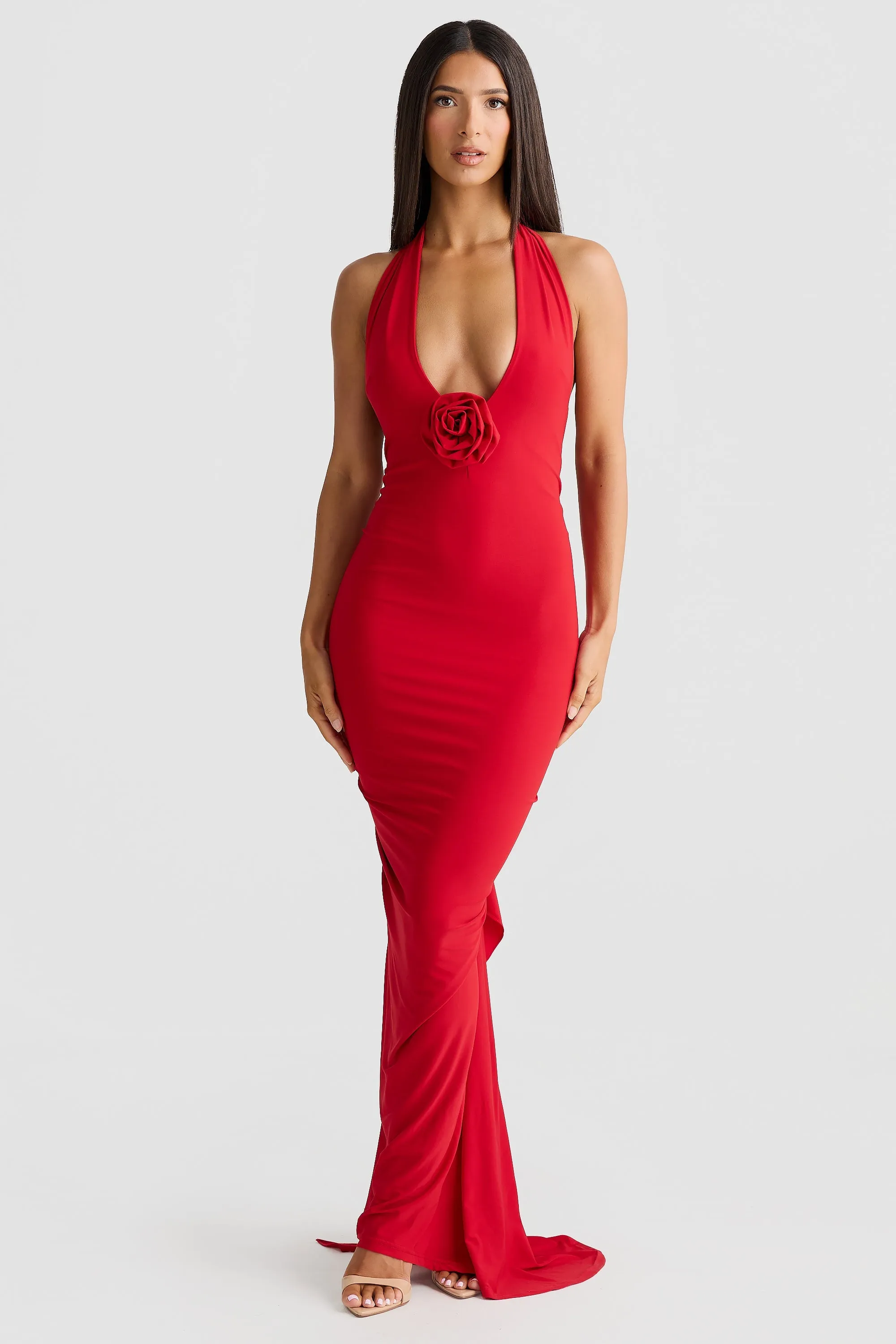 Elegant Arabella Red Dress - Womens Fashion Attire