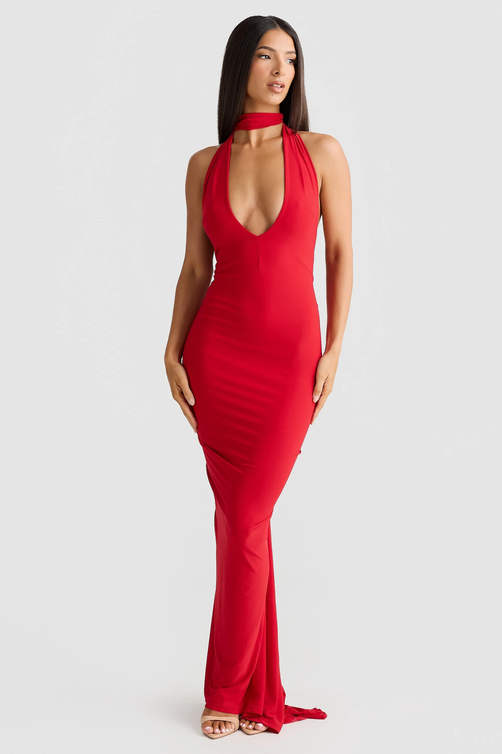 Elegant Arabella Red Dress - Womens Fashion Attire