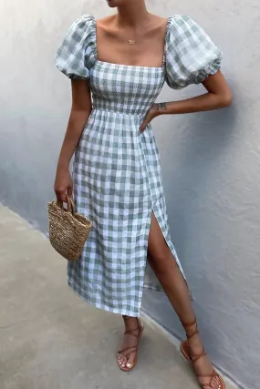 Arvada Dress - Sage Check