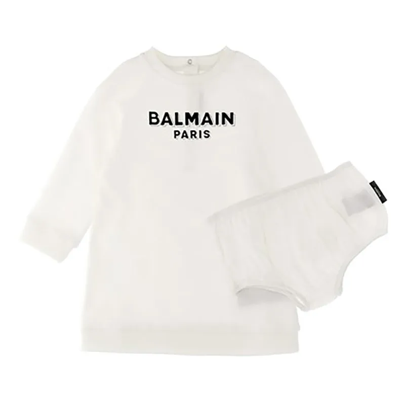 BALMAIN KIDS Logo Print Dress   Briefs