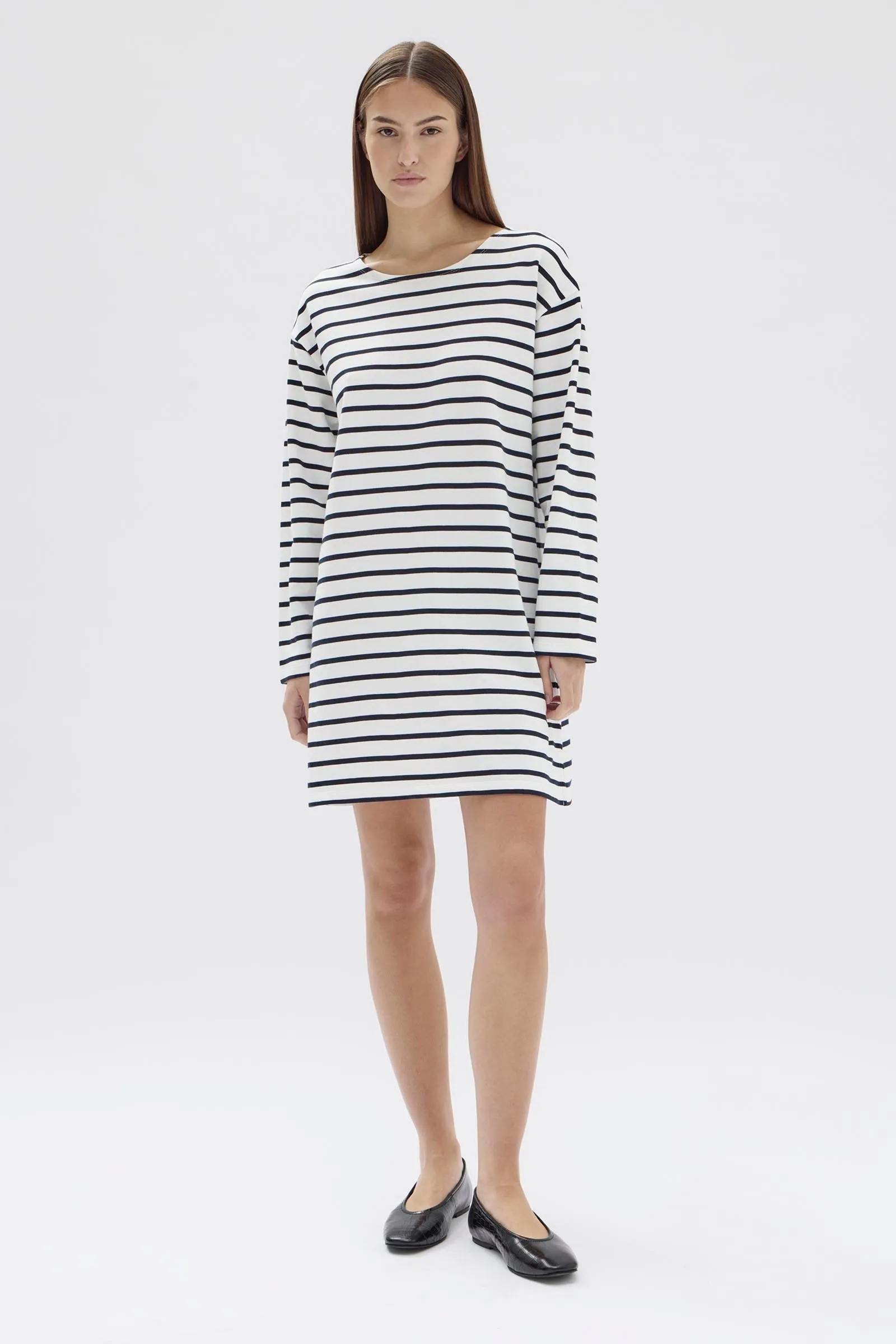 Bateau Long Sleeve Tee Dress