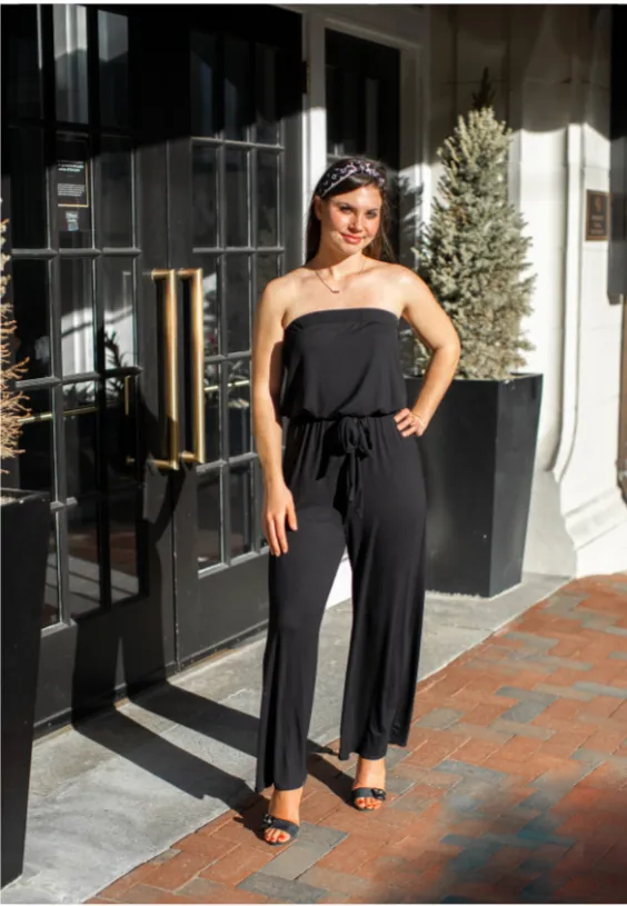 Bella Strapless Black Jumpsuit