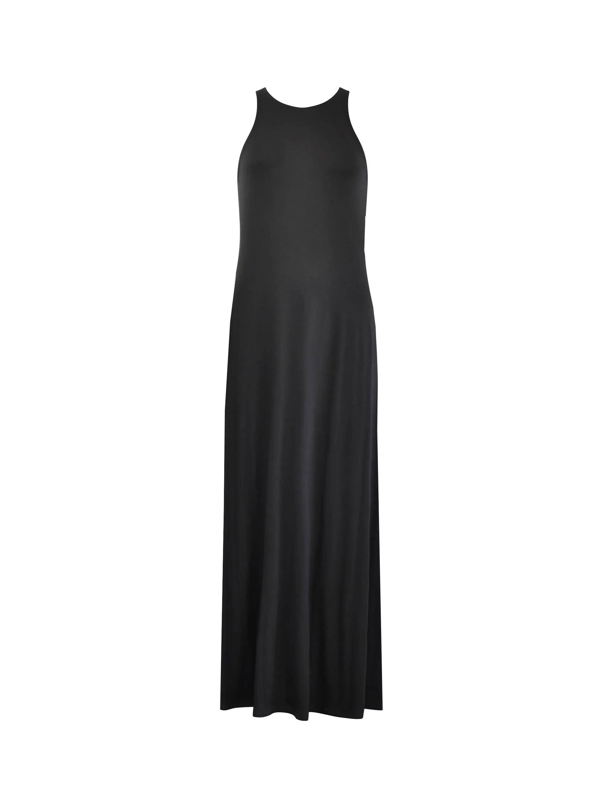 Black Jersey Racer Maxi Dress