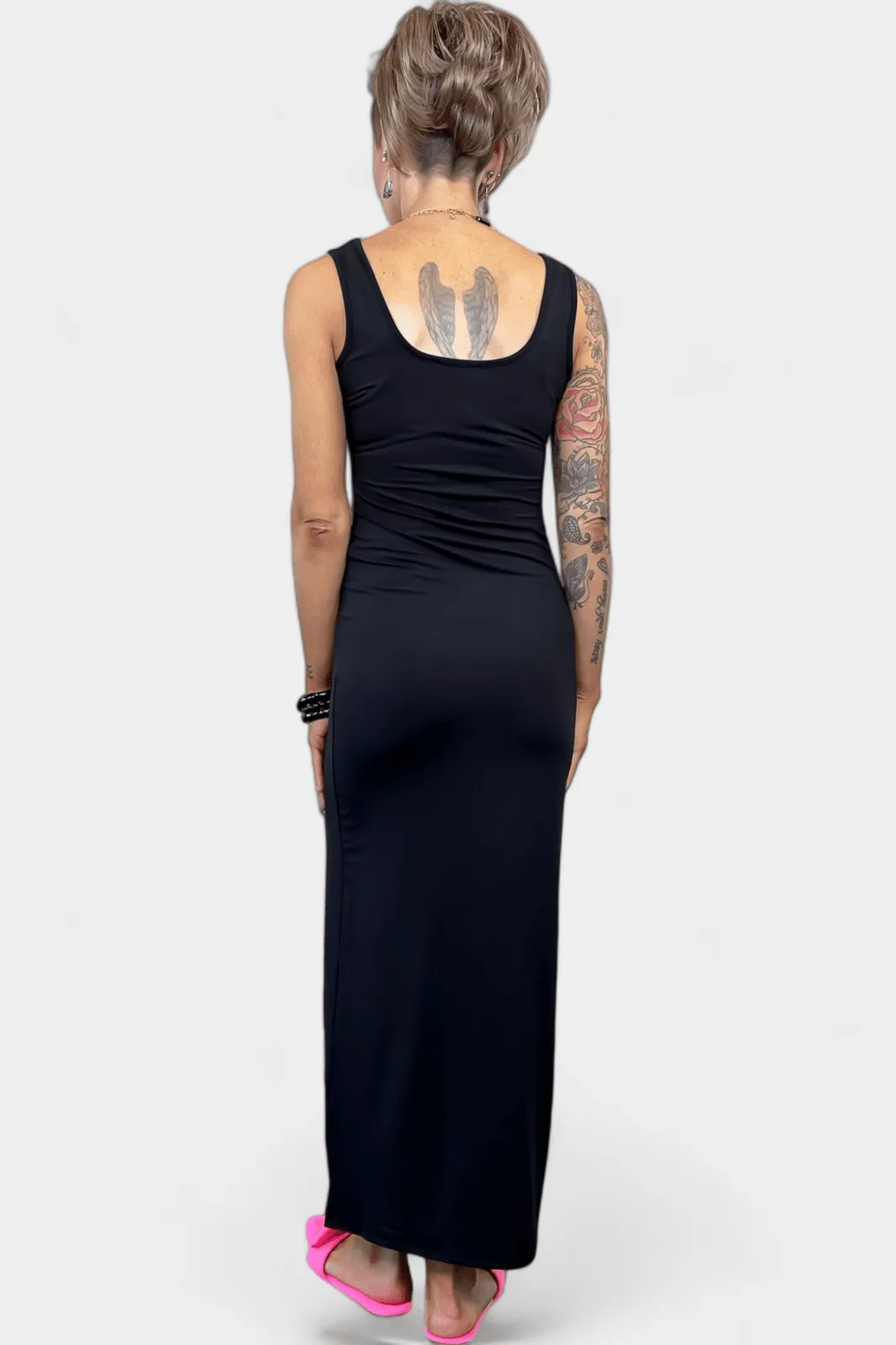 Black Seamless Maxi Dress