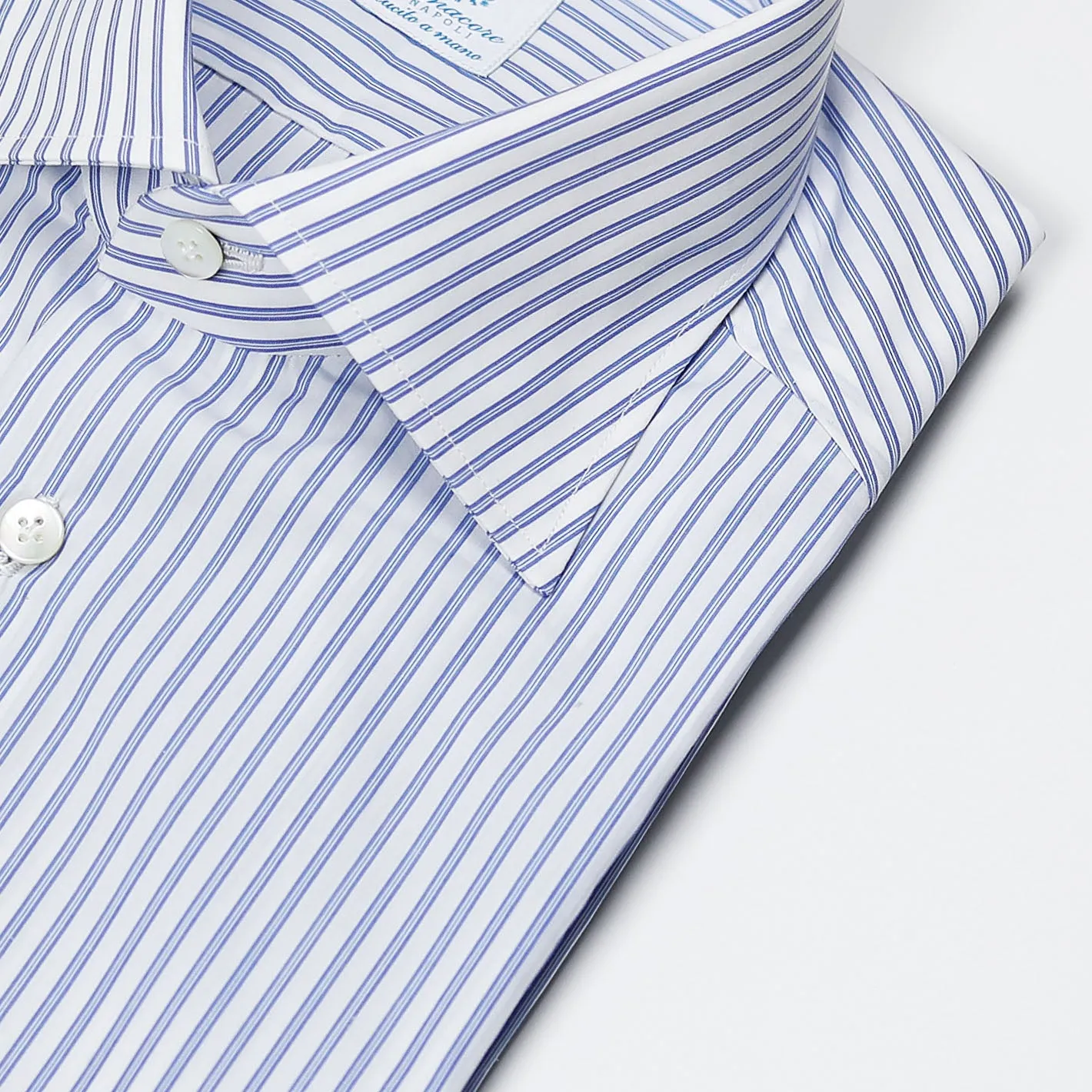 Blue Double Striped Semi-cutaway Shirt