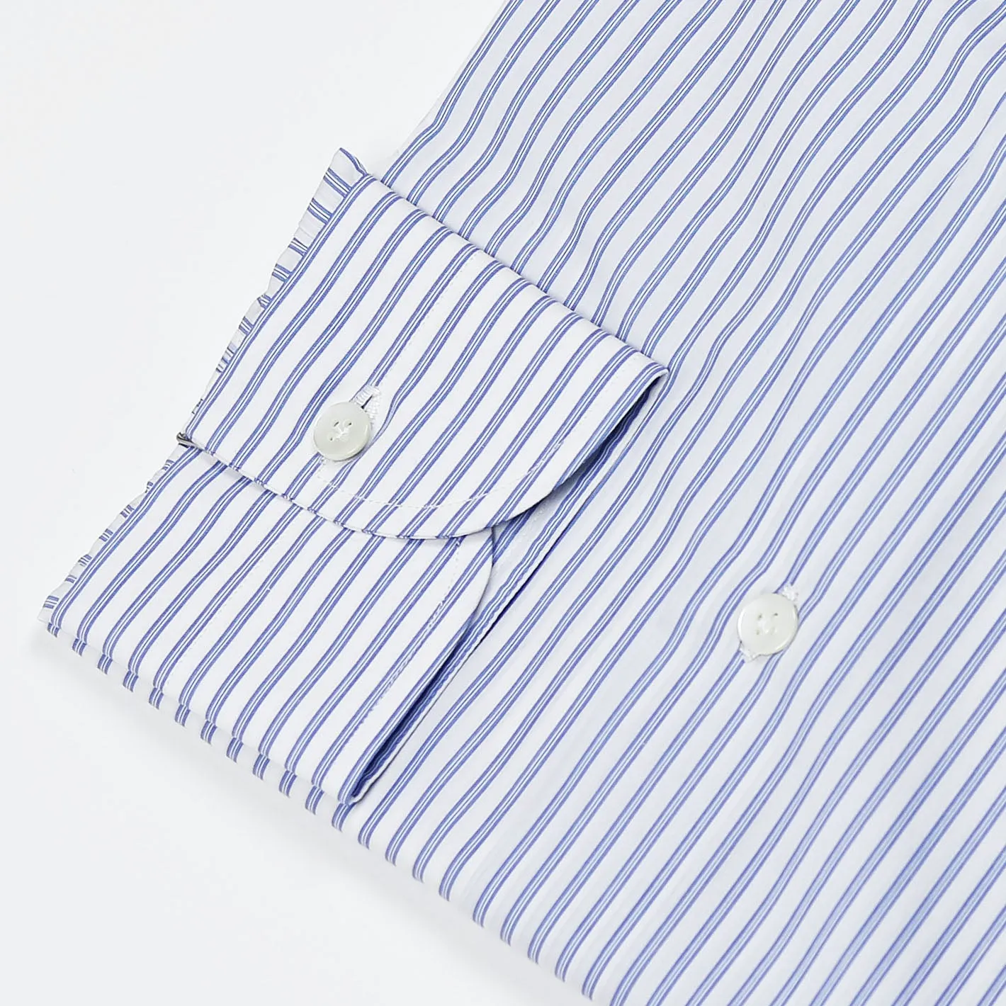 Blue Double Striped Semi-cutaway Shirt