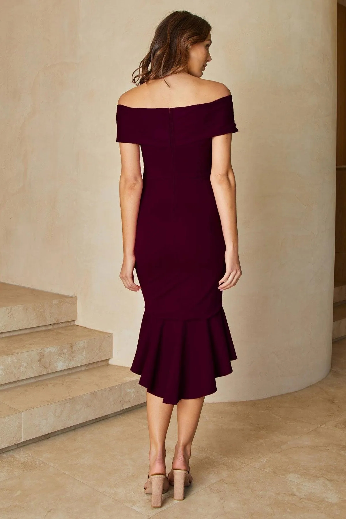 Brienne Elegant Mahogany Dress - Perfect for Special Occasions