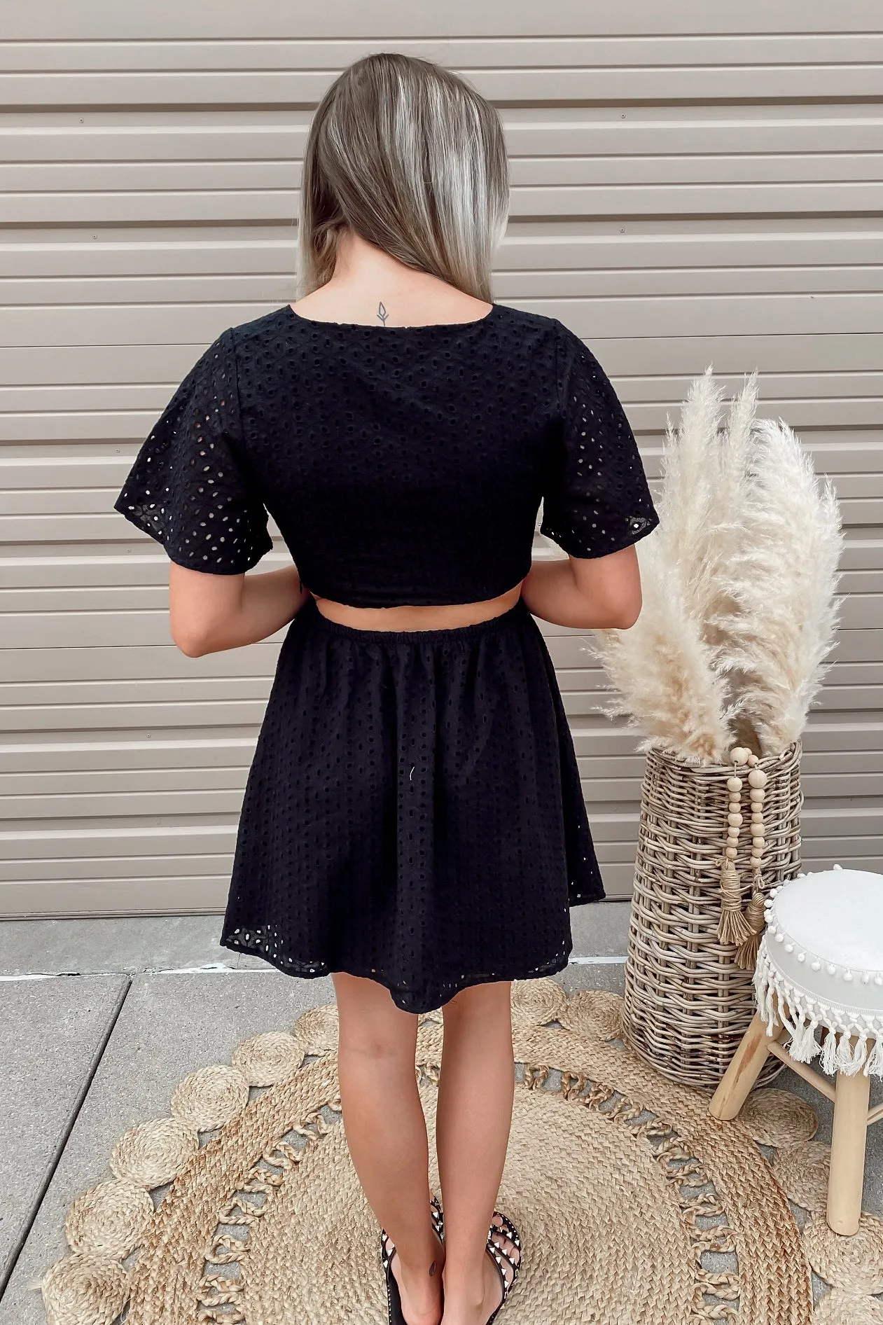 Cabo Black Eyelet Dress