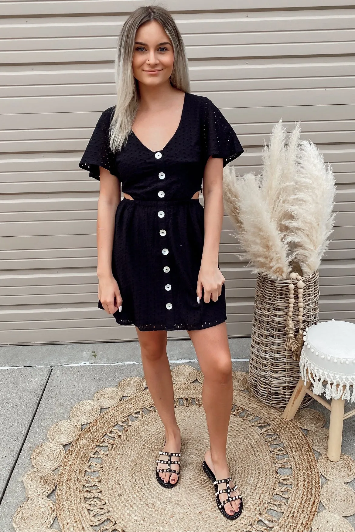 Cabo Black Eyelet Dress