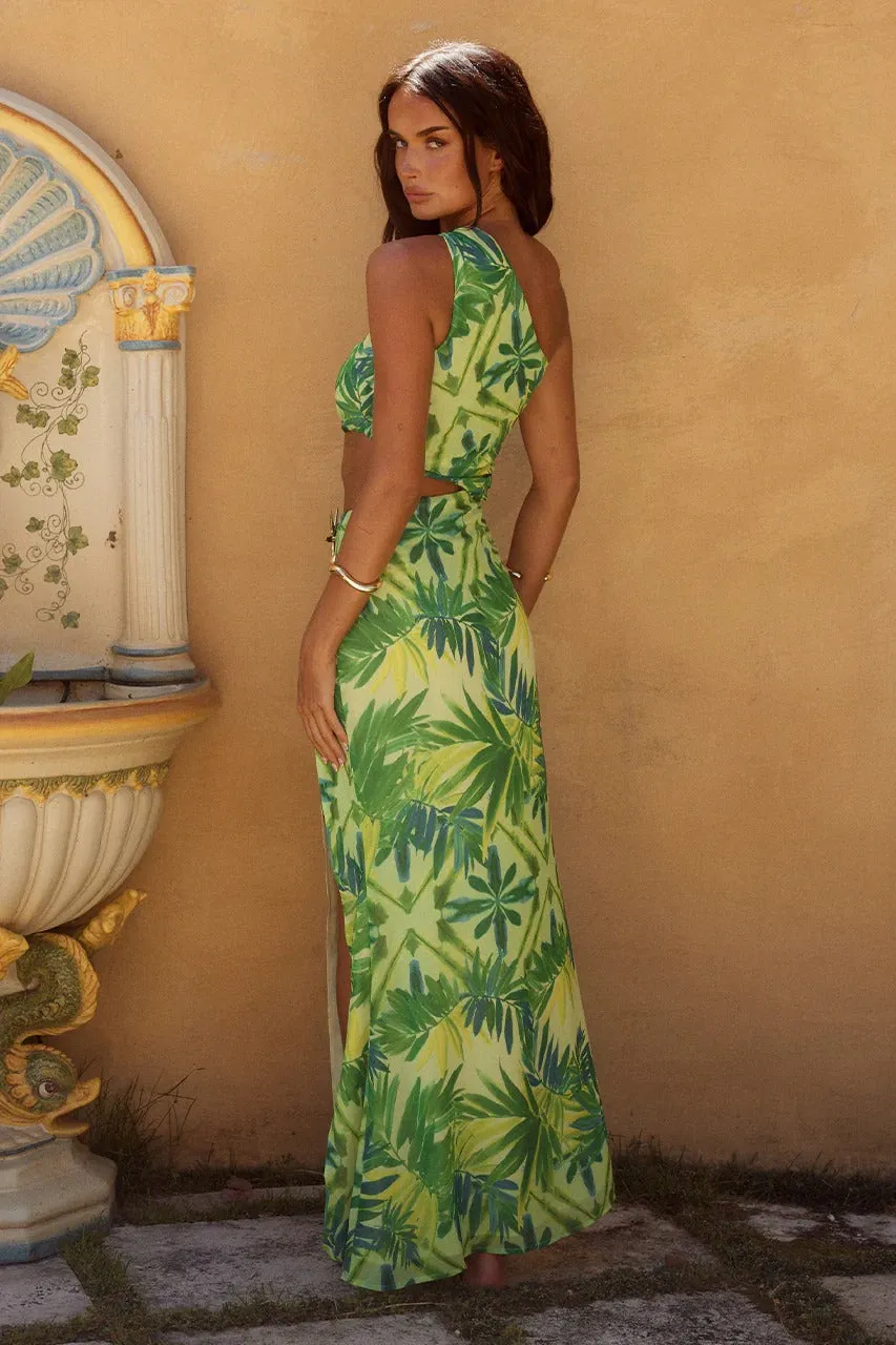 Calianna Maxi Dress - Palm Print