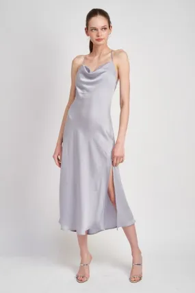 Sure! Heres an optimized title with modifiers for the product:

Elegant Can Love ME Satin Cowl Neck Slip Midi Dress for Women - Chic Evening Wear