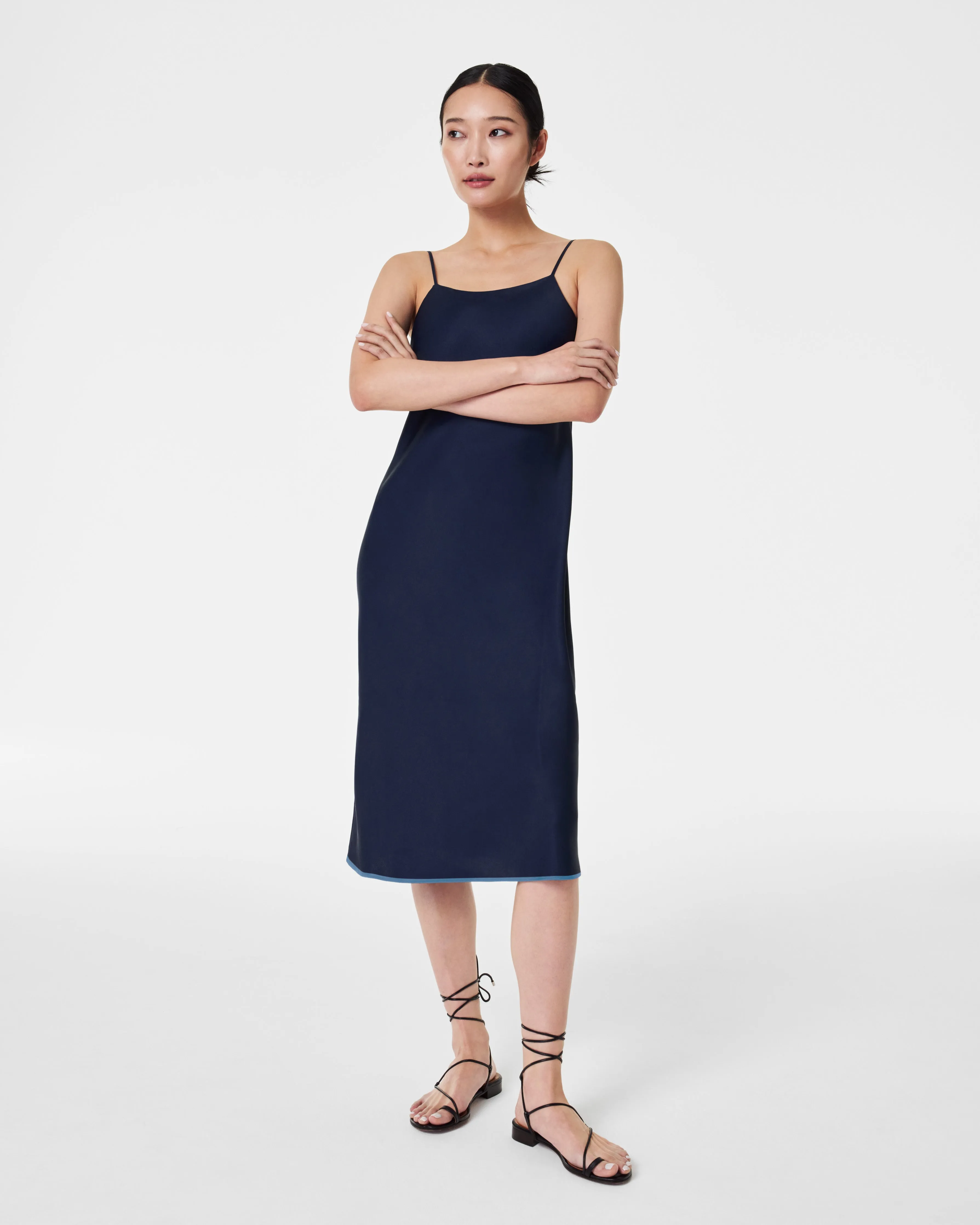 Carefree Crepe Reversible Slip Dress