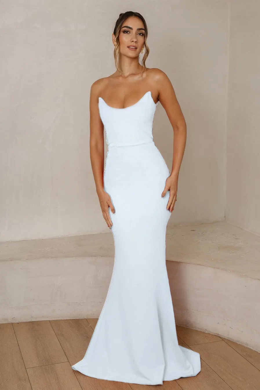 Elegant Celine Gown in Pure White