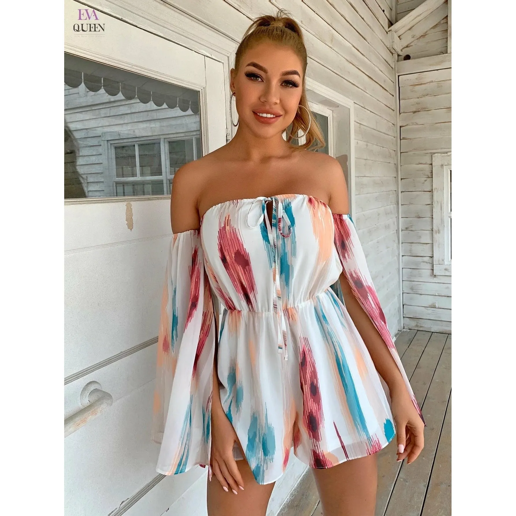 Chiffon Colorful Loose Mini Dress