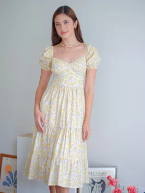 Dakota midi dress - yellow belle