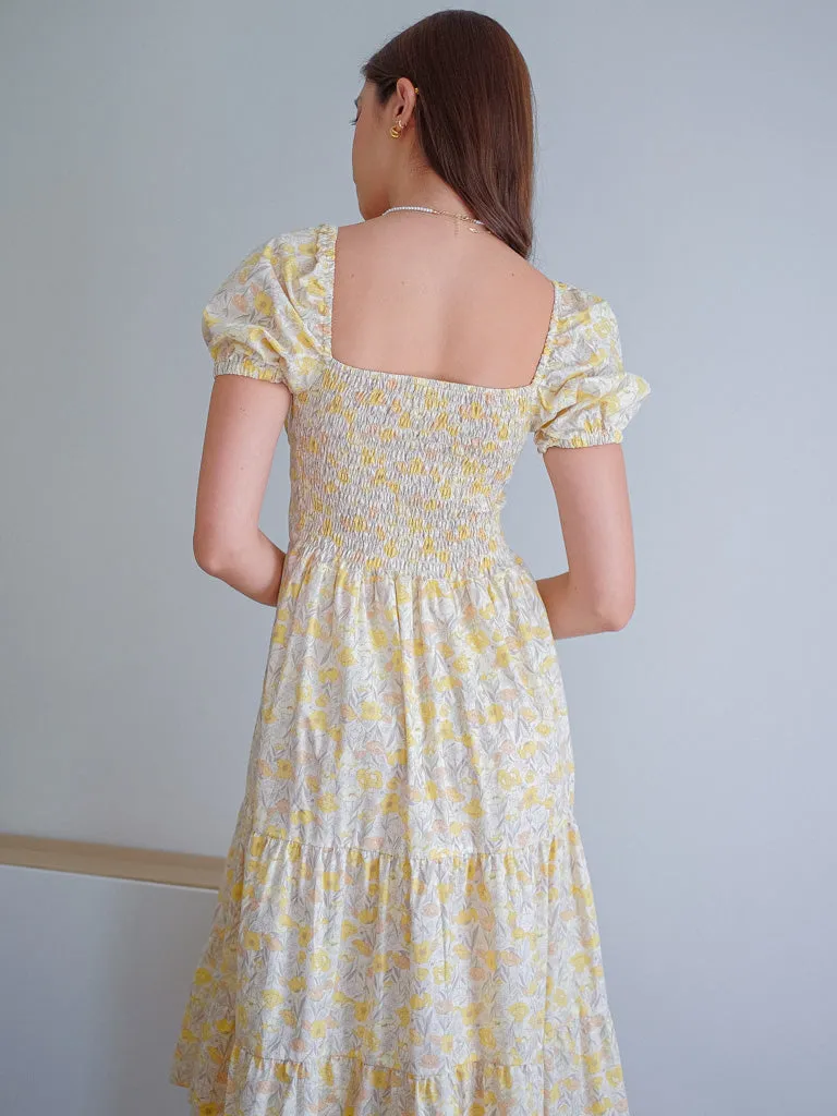 Dakota midi dress - yellow belle