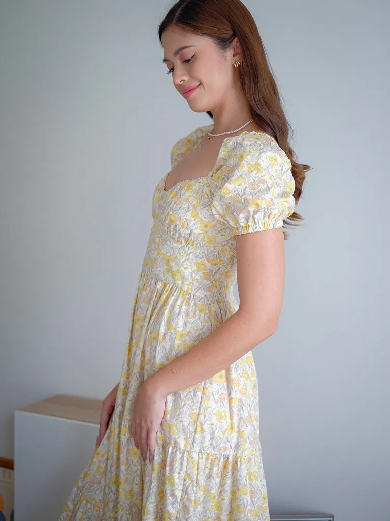 Dakota midi dress - yellow belle