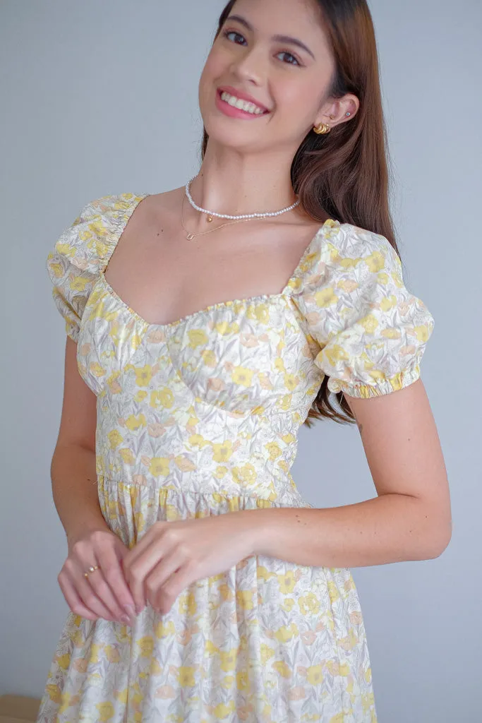 Dakota midi dress - yellow belle