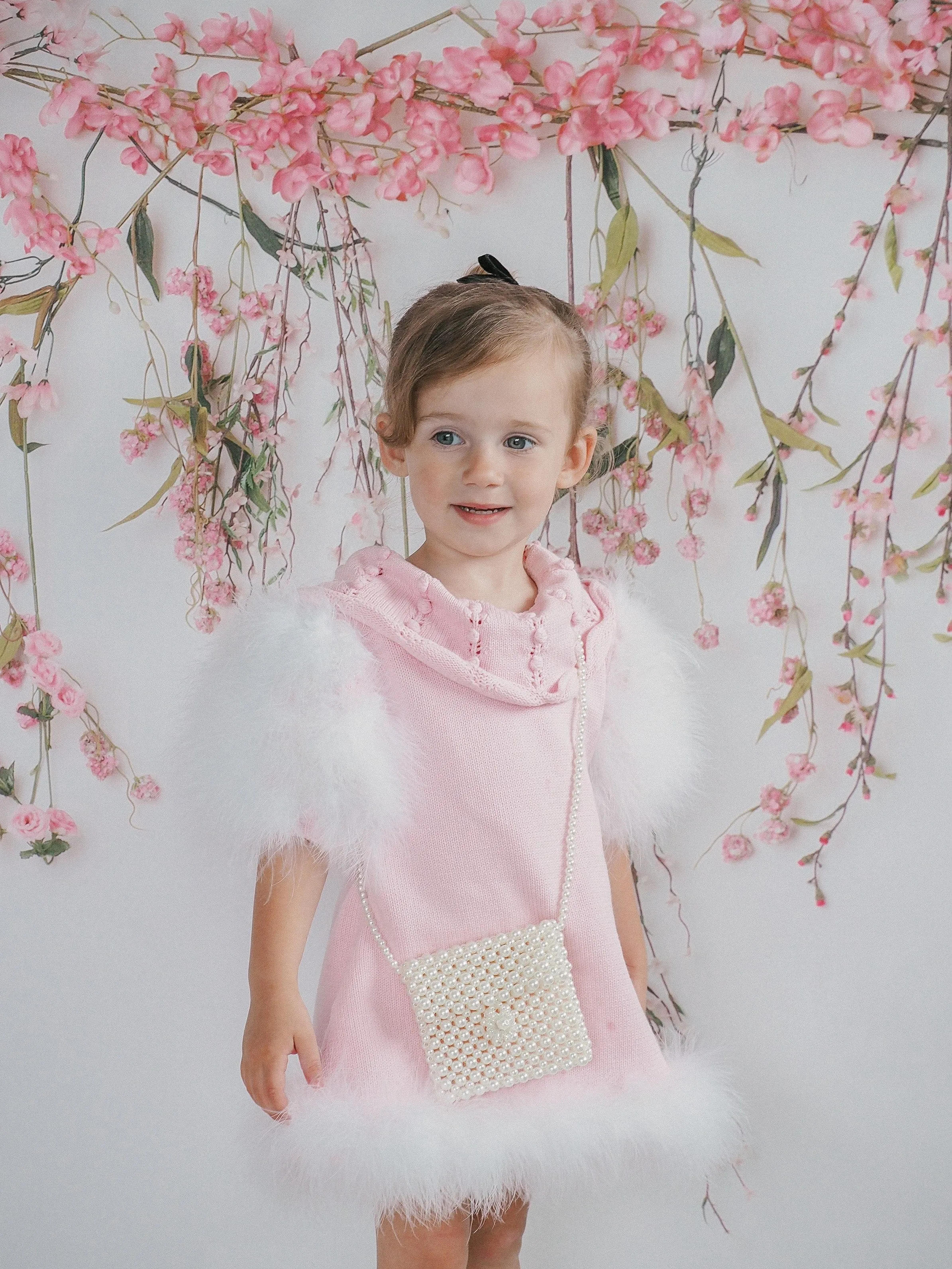 Ella Knit Pink Feather Dress