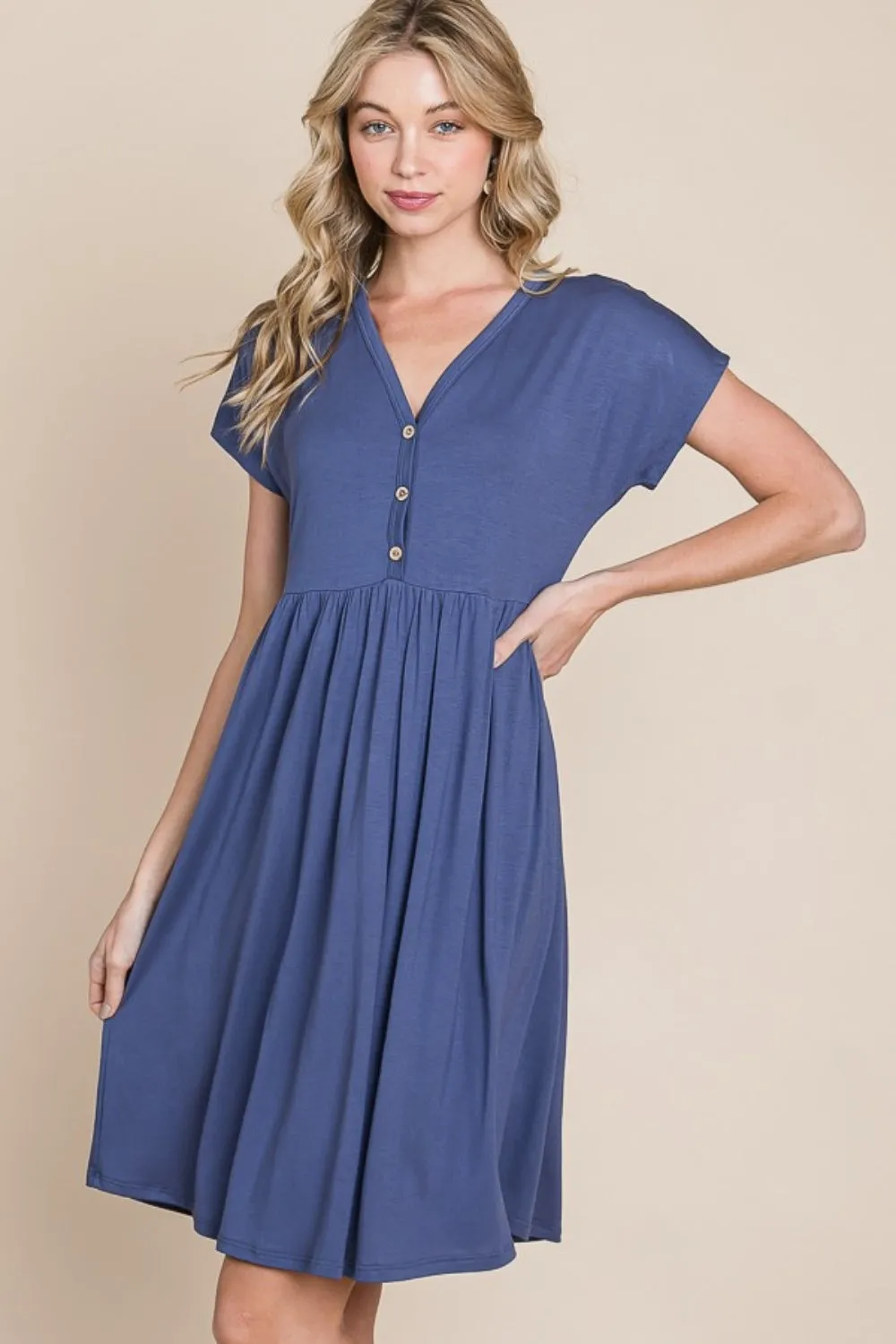 Feeling Blue Short Sleeve Dress