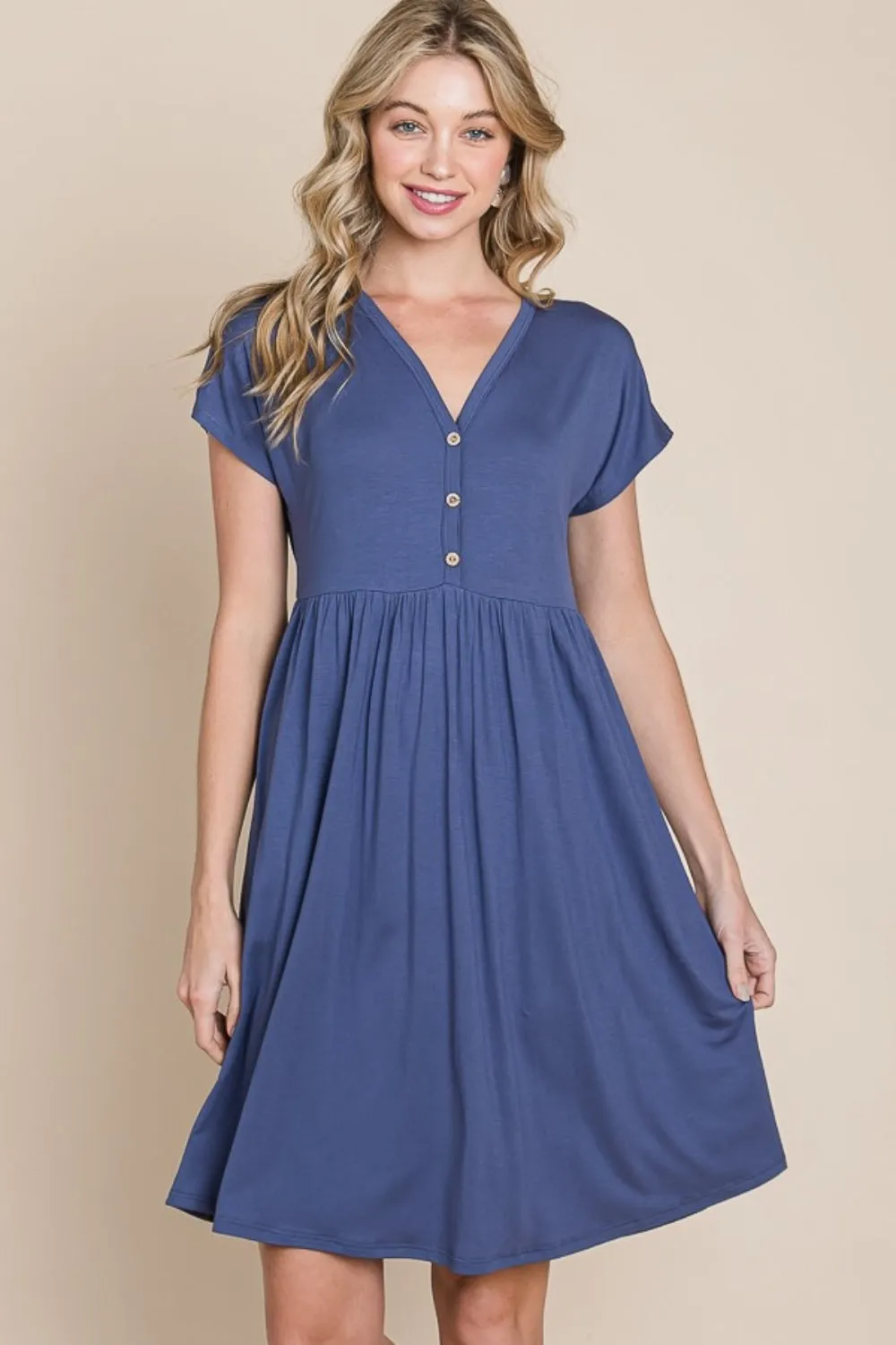 Feeling Blue Short Sleeve Dress