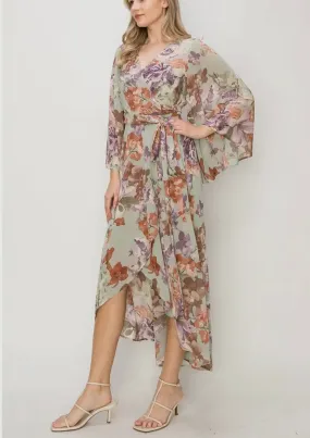 Fields of Floral Wrap Dress