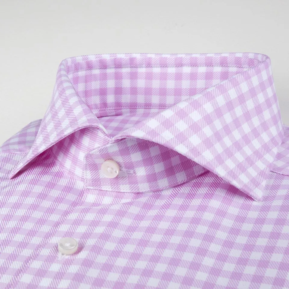 Fitted Body Gingham Checked Shirt 602111 8202