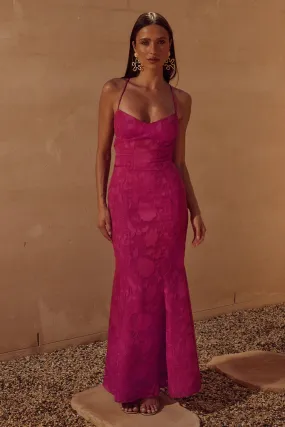 Fuchsia Florence Maxi Dress - Elegant Full-Length Evening Gown