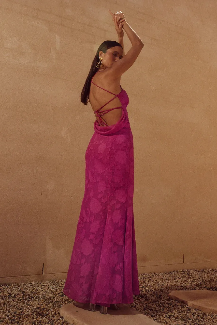 Fuchsia Florence Maxi Dress - Elegant Full-Length Evening Gown