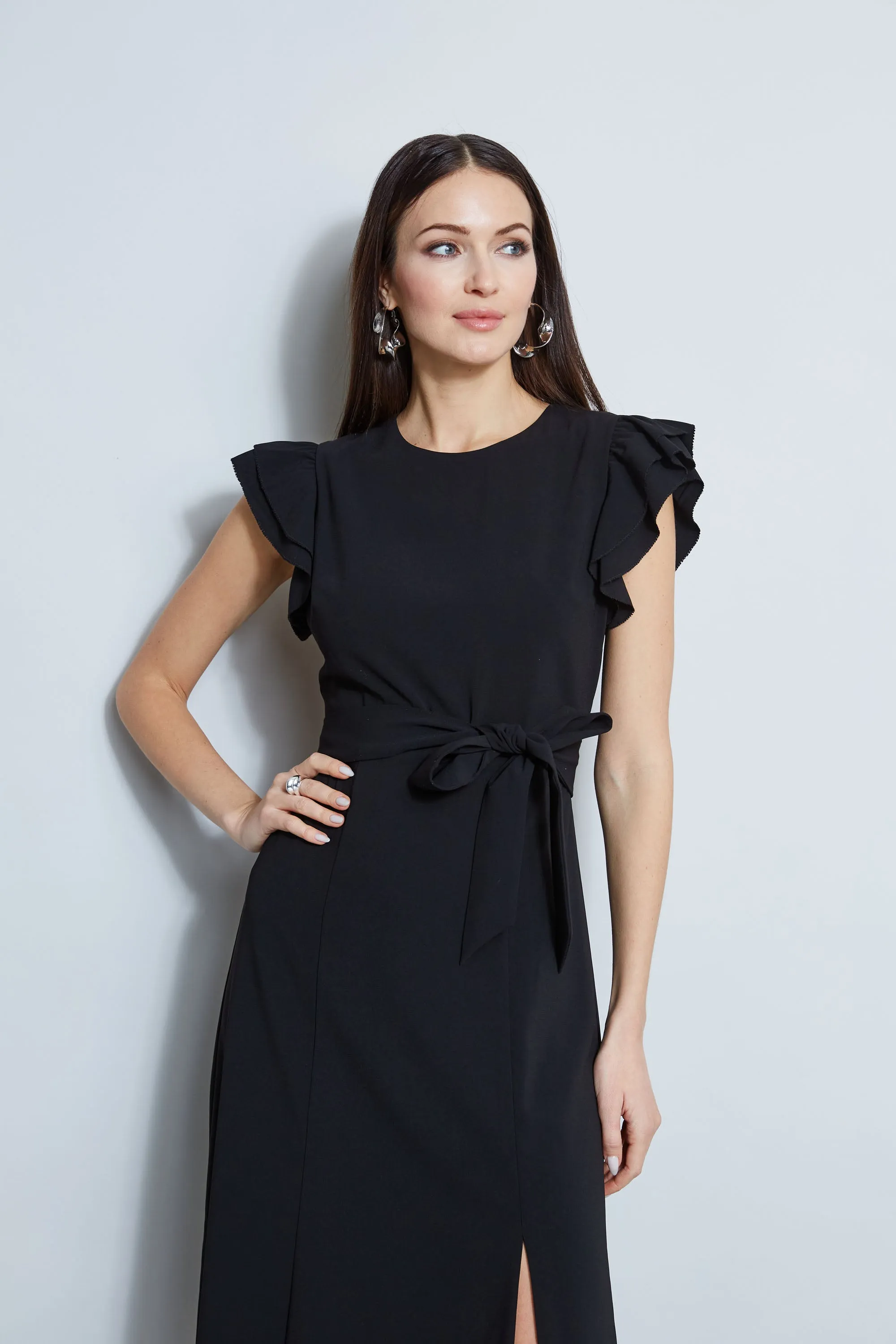 Flutter Sleeve Midi Dress