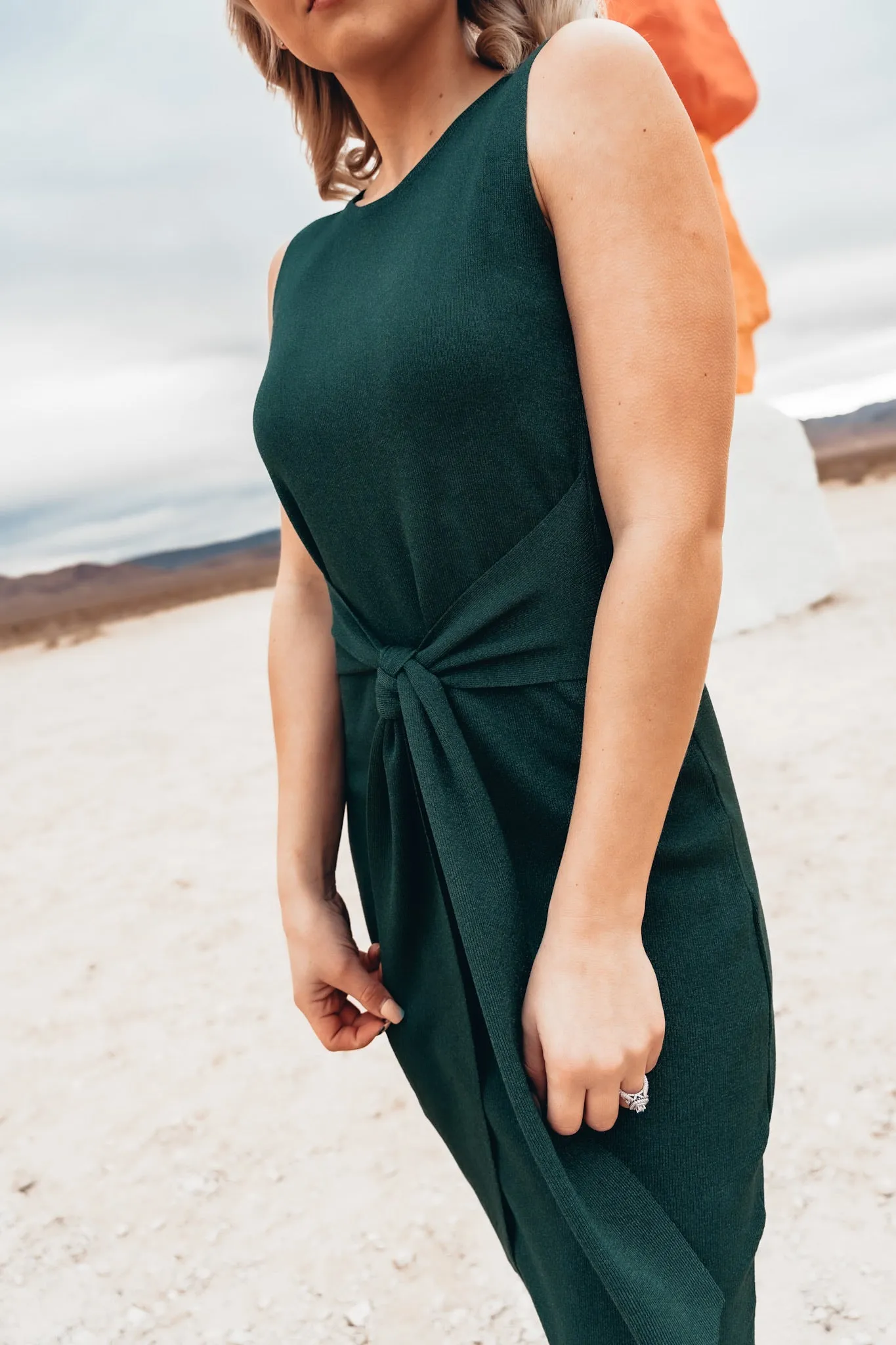 FOREST GREEN MIDI DRESS