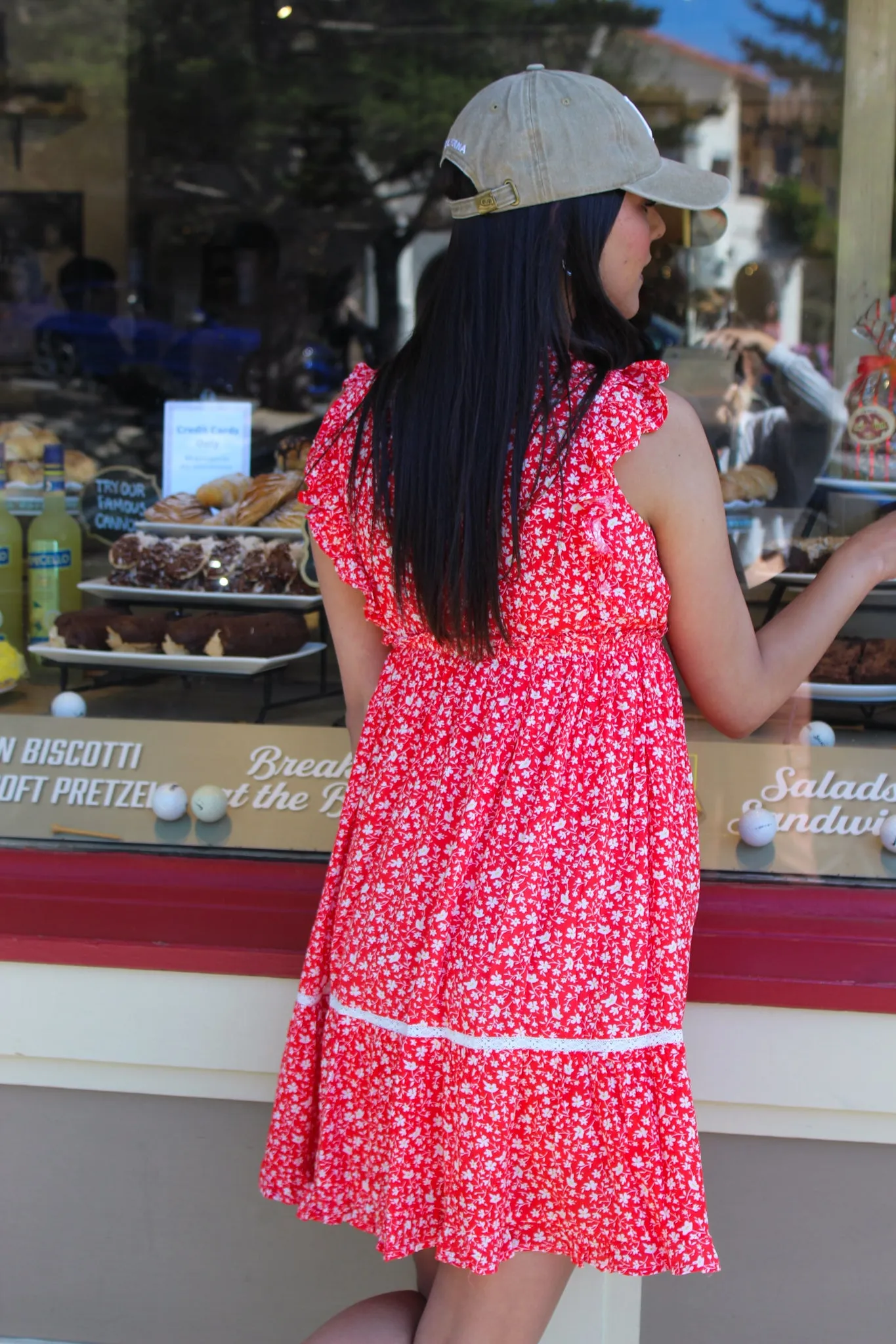 Garden Rouge Floral Mini Dress - Cherry/White