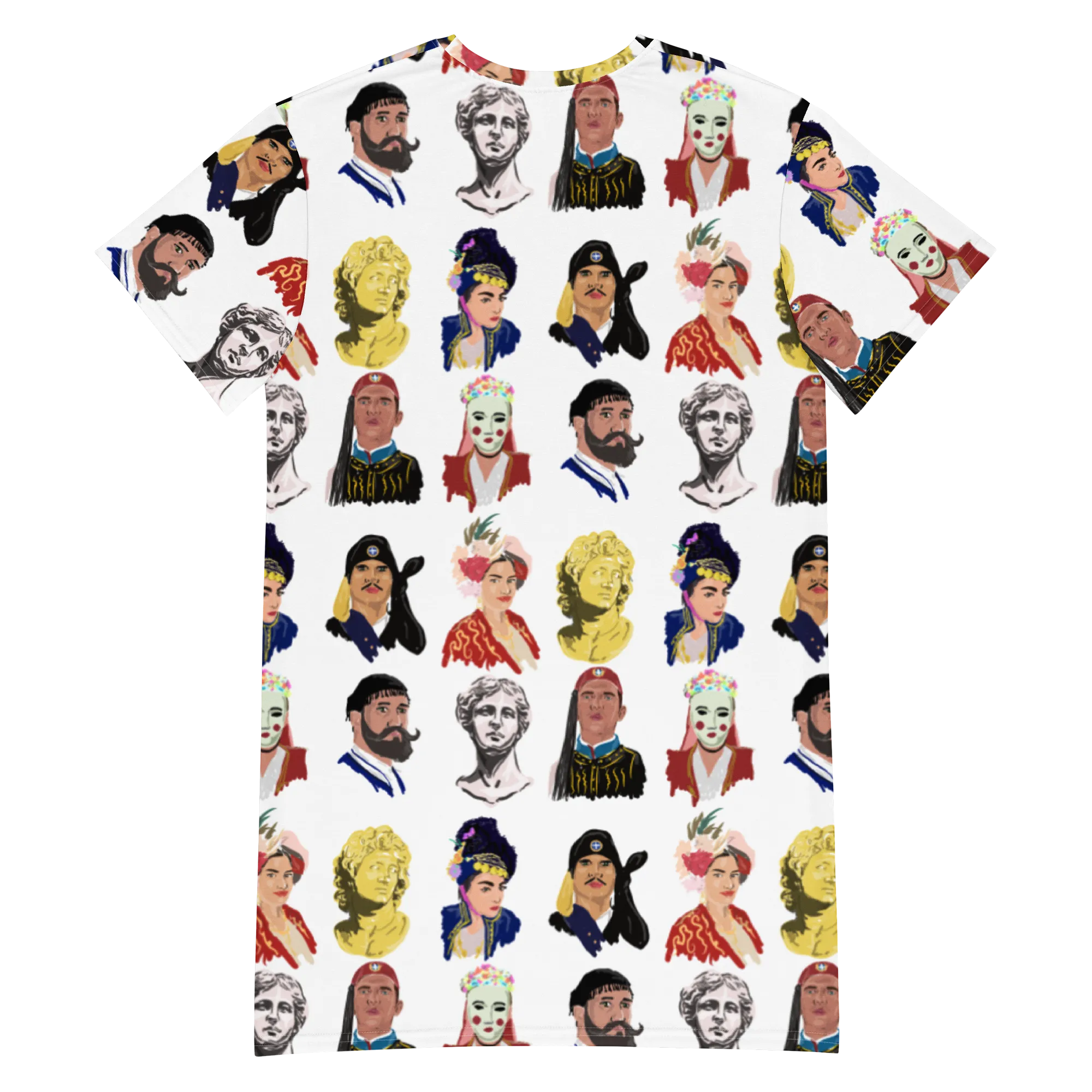 Greek Head Shots T-shirt dress